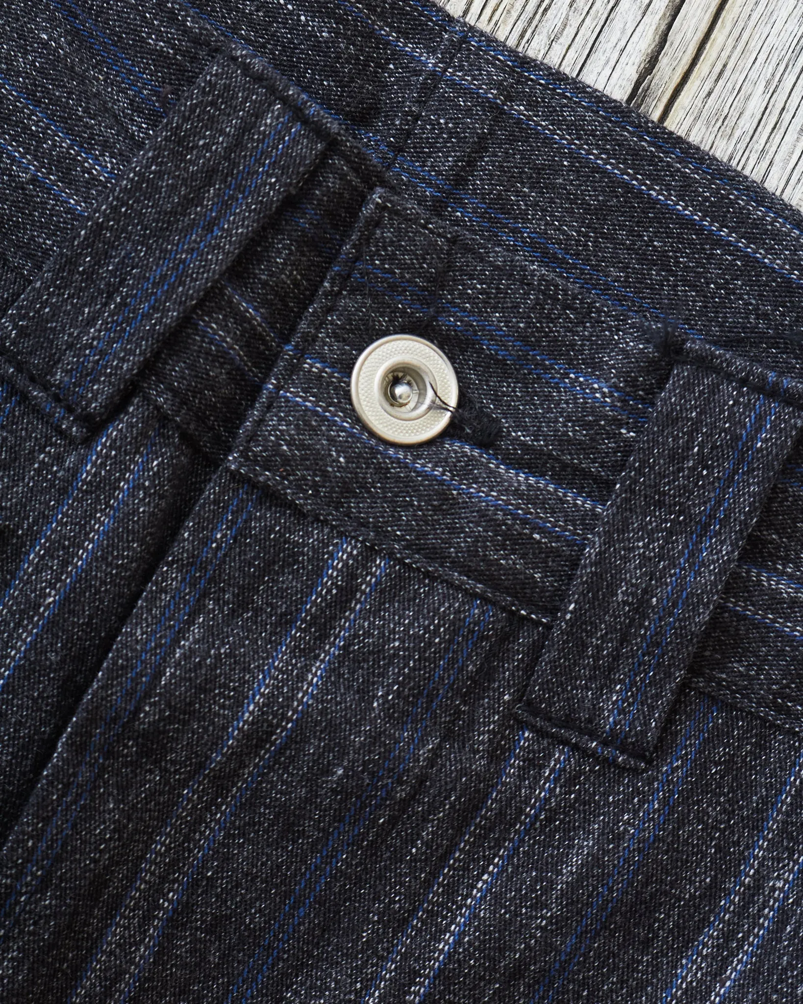Warehouse & Co X John Gluckow Lot JG-01 1910's Netmaker's Trousers Stripe One Wash
