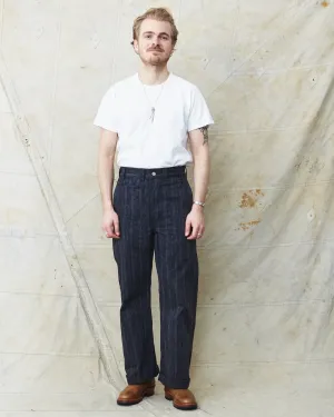 Warehouse & Co X John Gluckow Lot JG-01 1910's Netmaker's Trousers Stripe One Wash