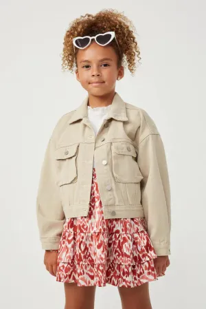 Washed Cargo Stitch Colored Denim Jacket