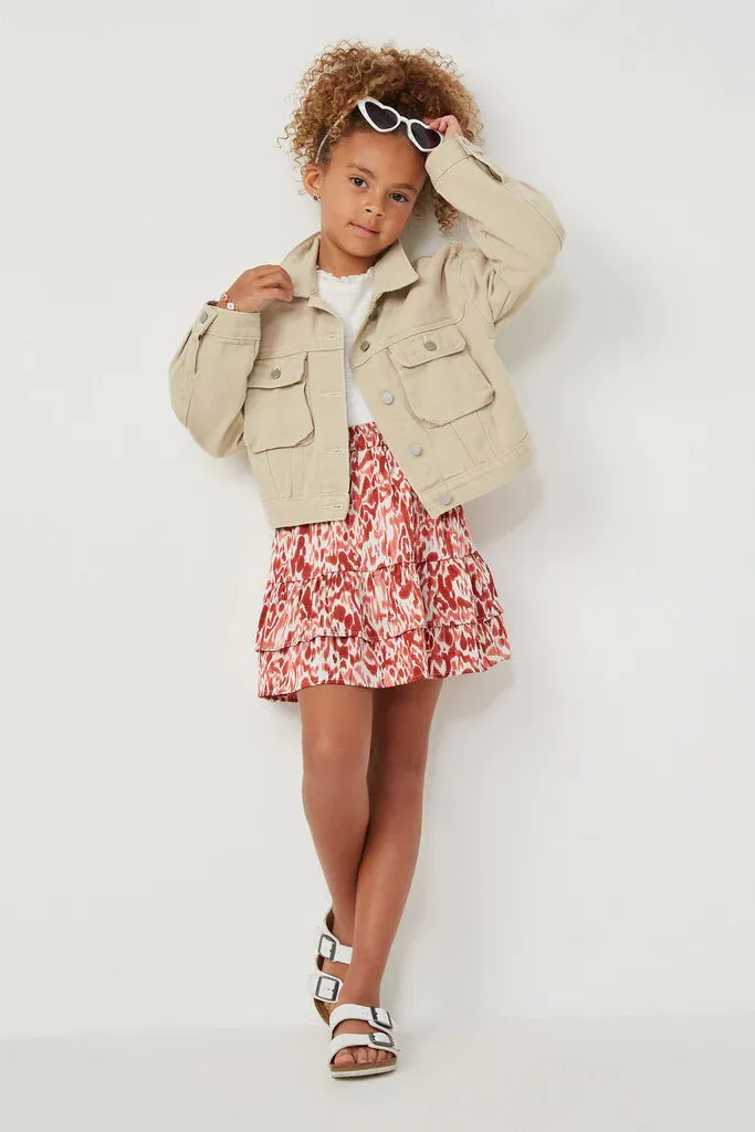 Washed Cargo Stitch Colored Denim Jacket