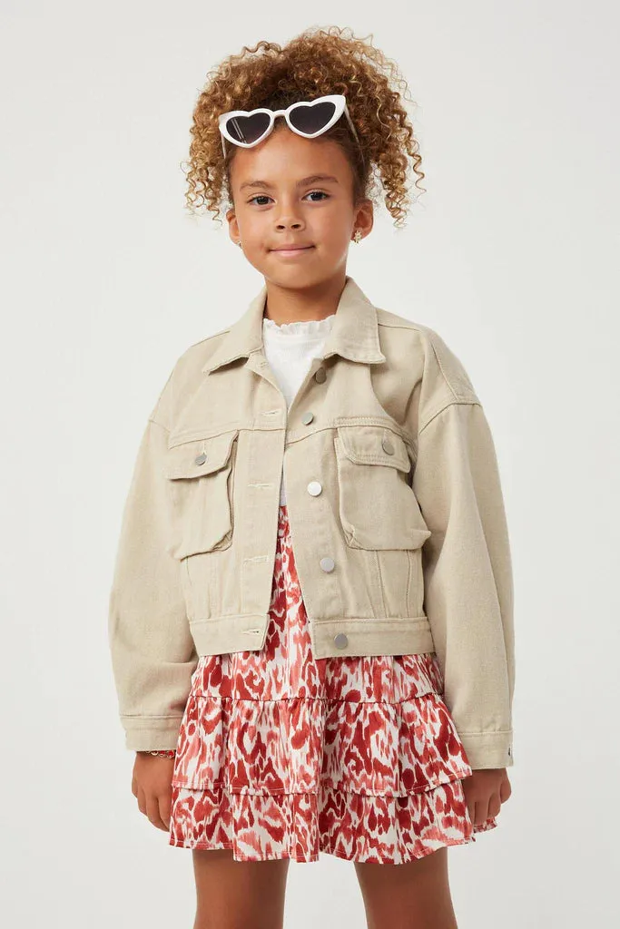 Washed Cargo Stitch Colored Denim Jacket