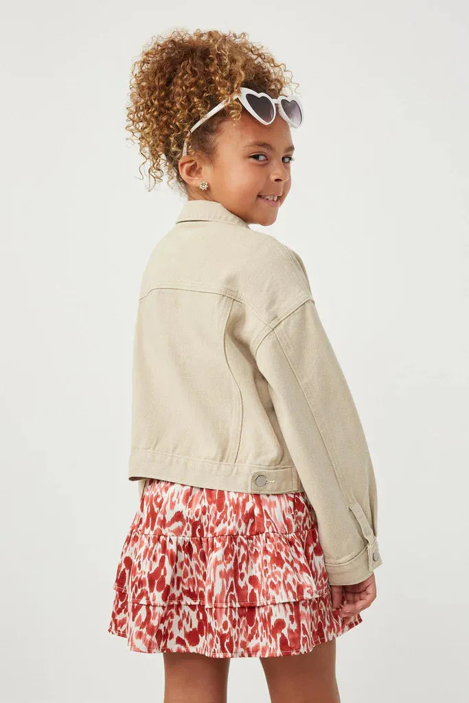 Washed Cargo Stitch Colored Denim Jacket