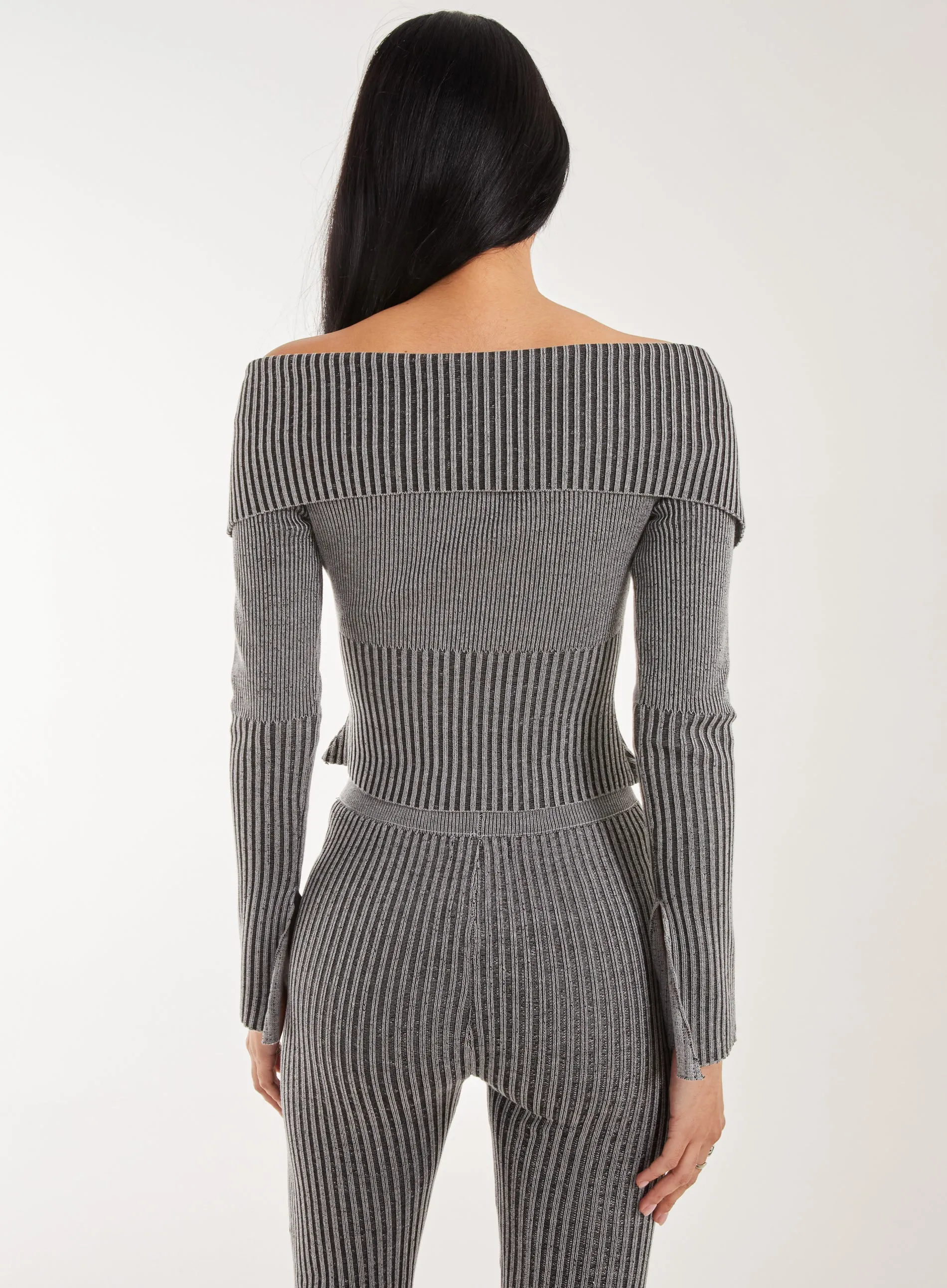 Washed Rib Fold-Over Cardigan