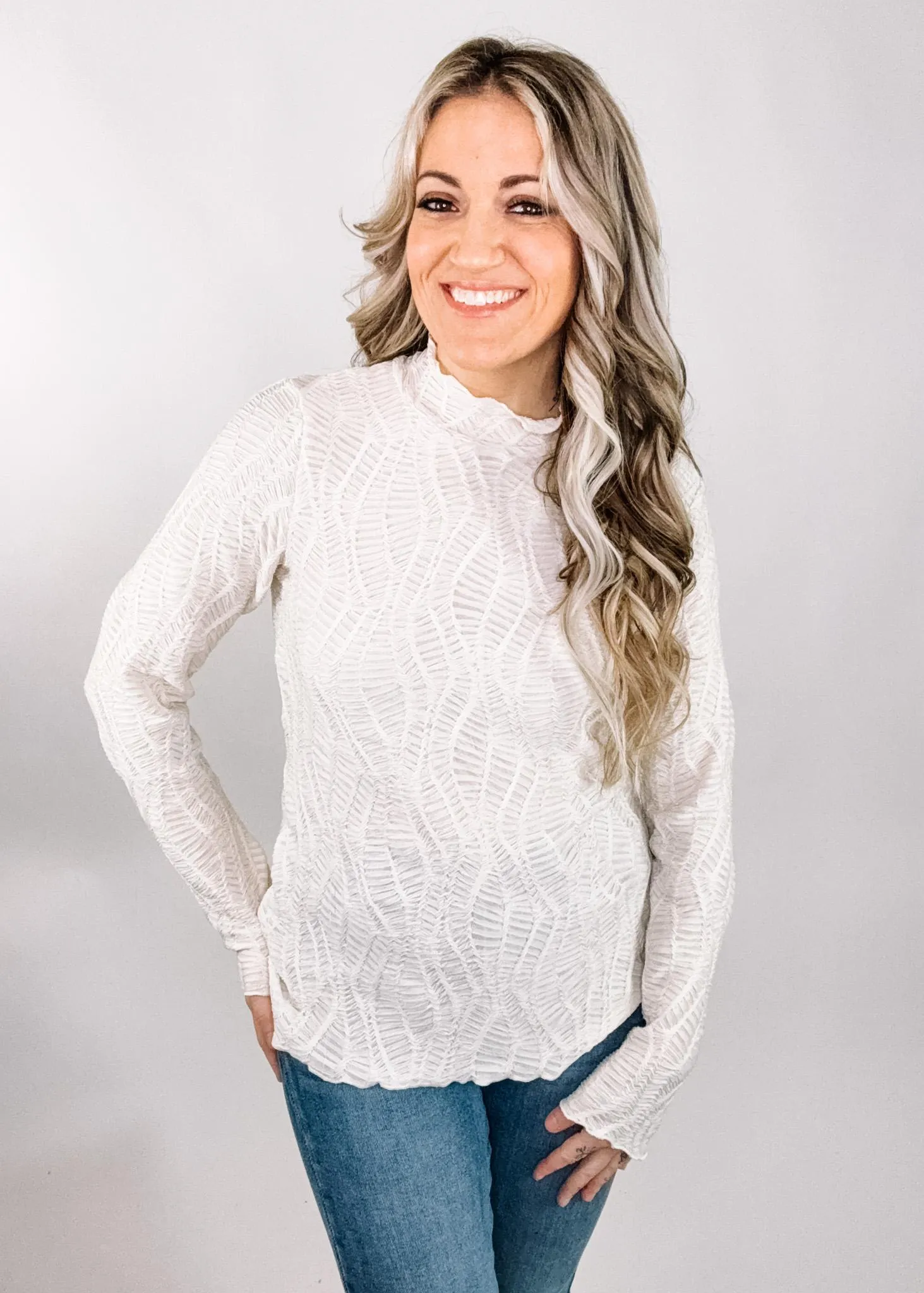 Wave Jacquard Top