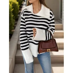 'Waverly' Stripped Oversized Knit Sweater