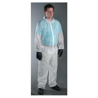 West Chester SBP Protective Coveralls, White, X-Large, Collar; Elastic Wrists/Ankles, 3502/XXL
