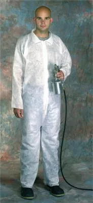West Chester SBP Protective Coveralls, White, X-Large, Collar; Zipper Front, 3500/XL
