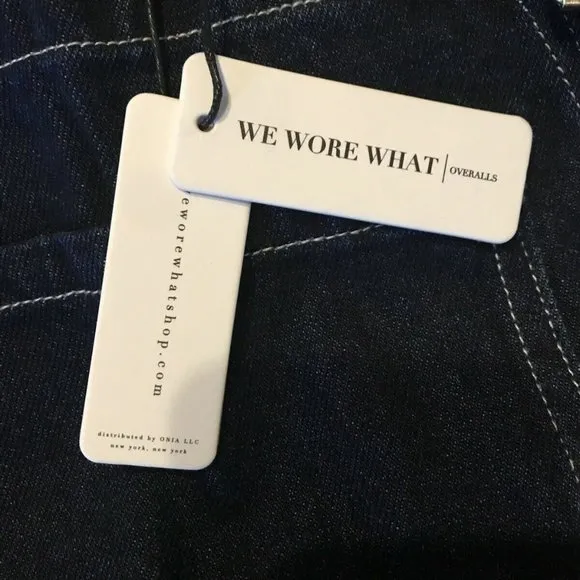 WeWoreWhat Basic Denim Overalls size S Dark Wash High Rise