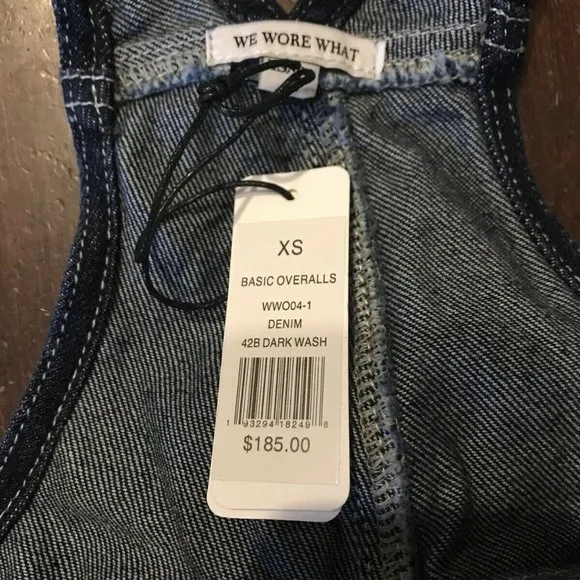 WeWoreWhat Basic Denim Overalls size S Dark Wash High Rise