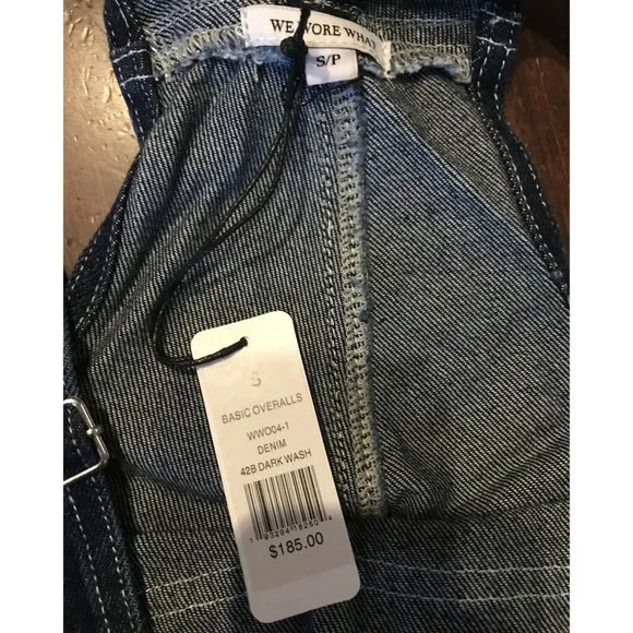 WeWoreWhat Basic Denim Overalls size S Dark Wash High Rise