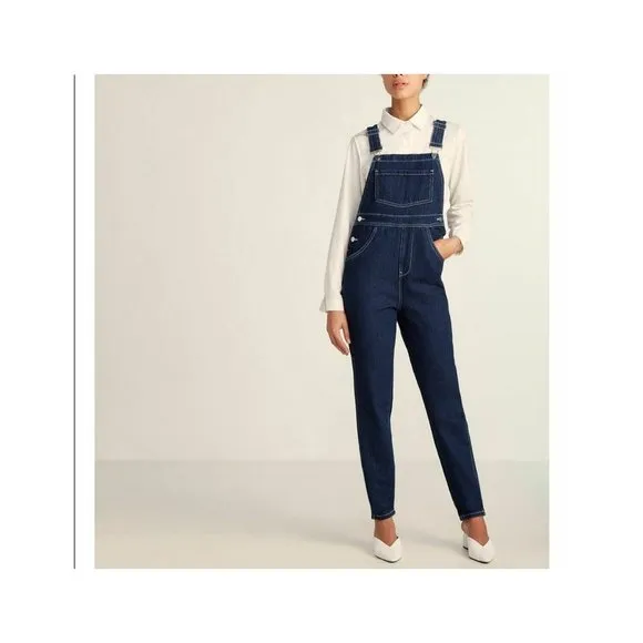 WeWoreWhat Basic Denim Overalls size S Dark Wash High Rise