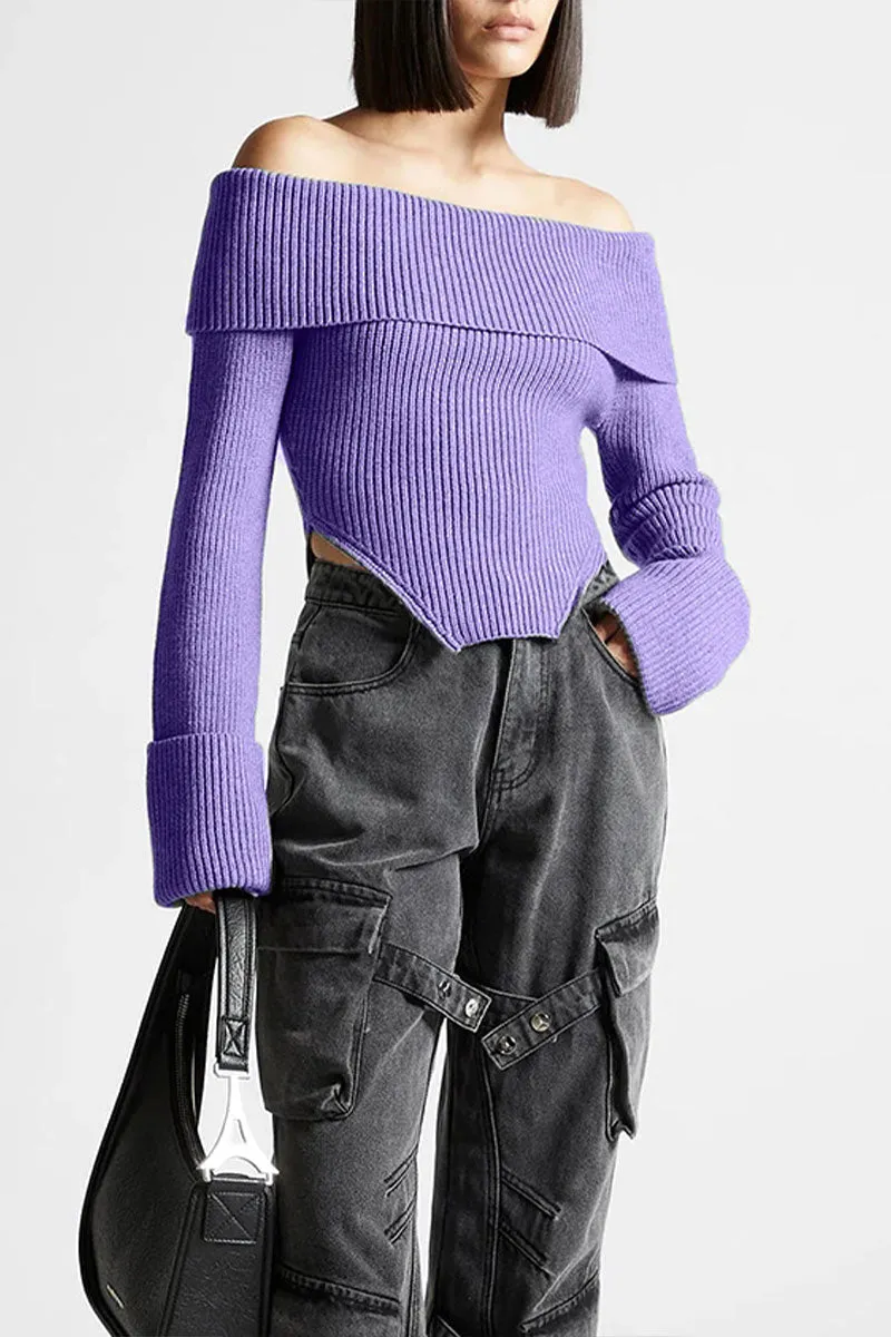 WH732 Off Shoulder Elegant Sweater