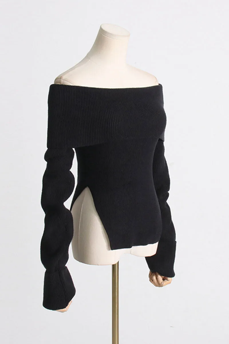WH732 Off Shoulder Elegant Sweater