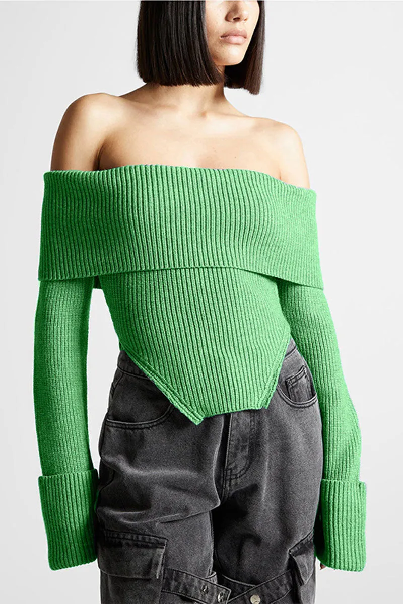 WH732 Off Shoulder Elegant Sweater