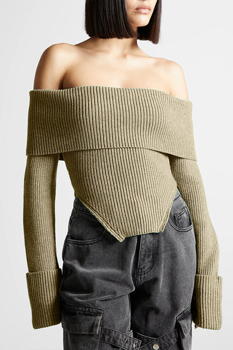 WH732 Off Shoulder Elegant Sweater