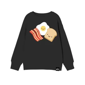 Whistle and Flute Kawaii Breakfast Sweatshirt - Black