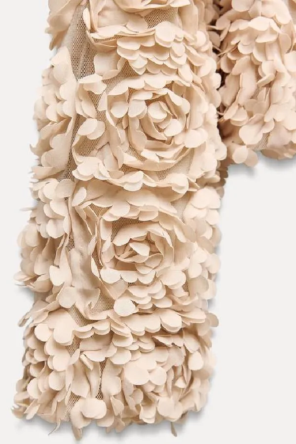 White Floral Textured Cropped Jacket
