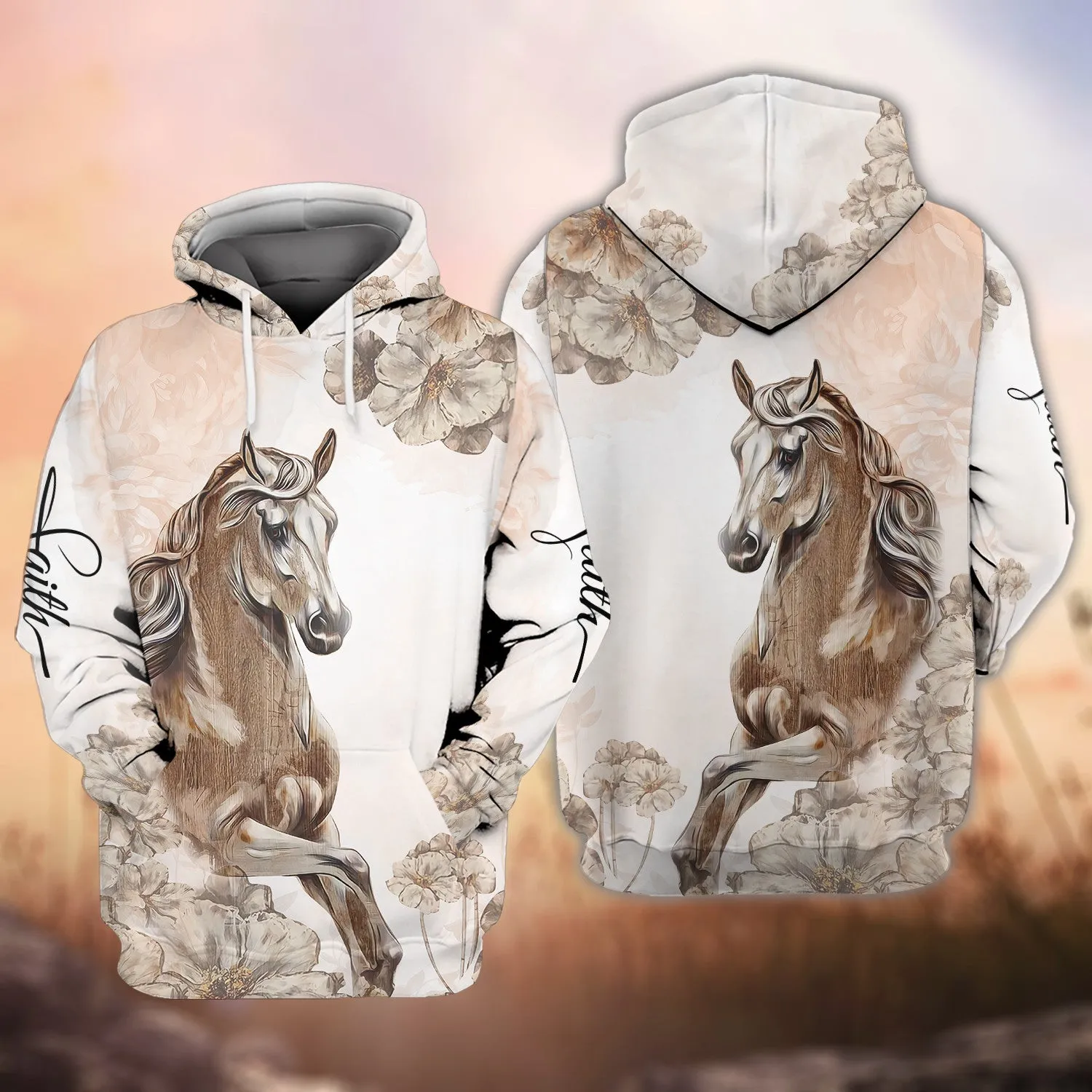 White Horse 3D Shirts Design, Love Horse Hoodie T Shirt