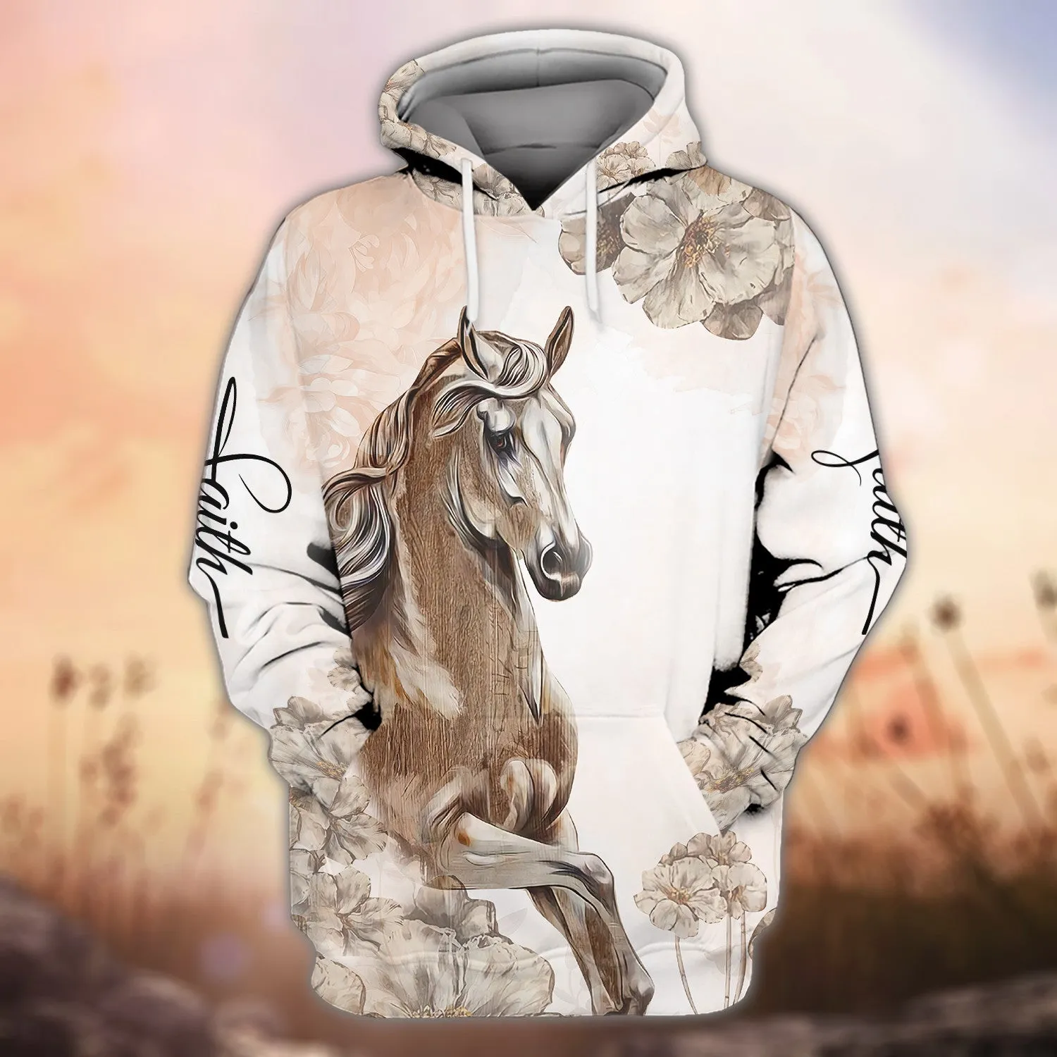 White Horse 3D Shirts Design, Love Horse Hoodie T Shirt