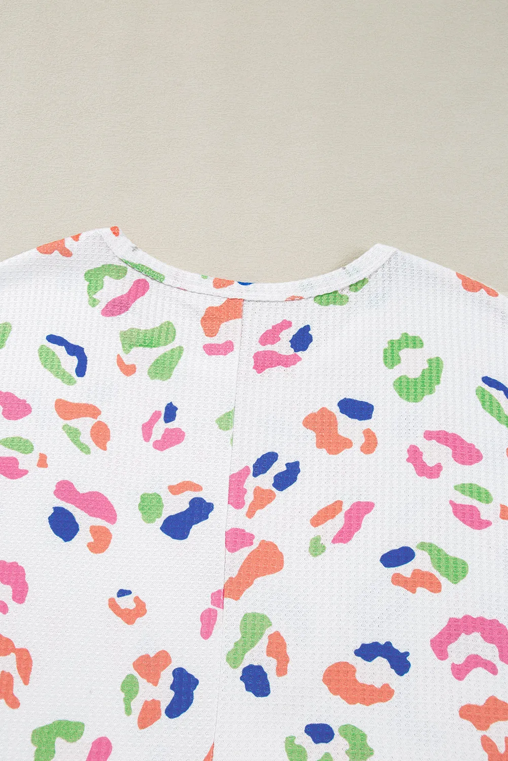 White Multicolor Leopard Print Textured Plus Size T Shirt