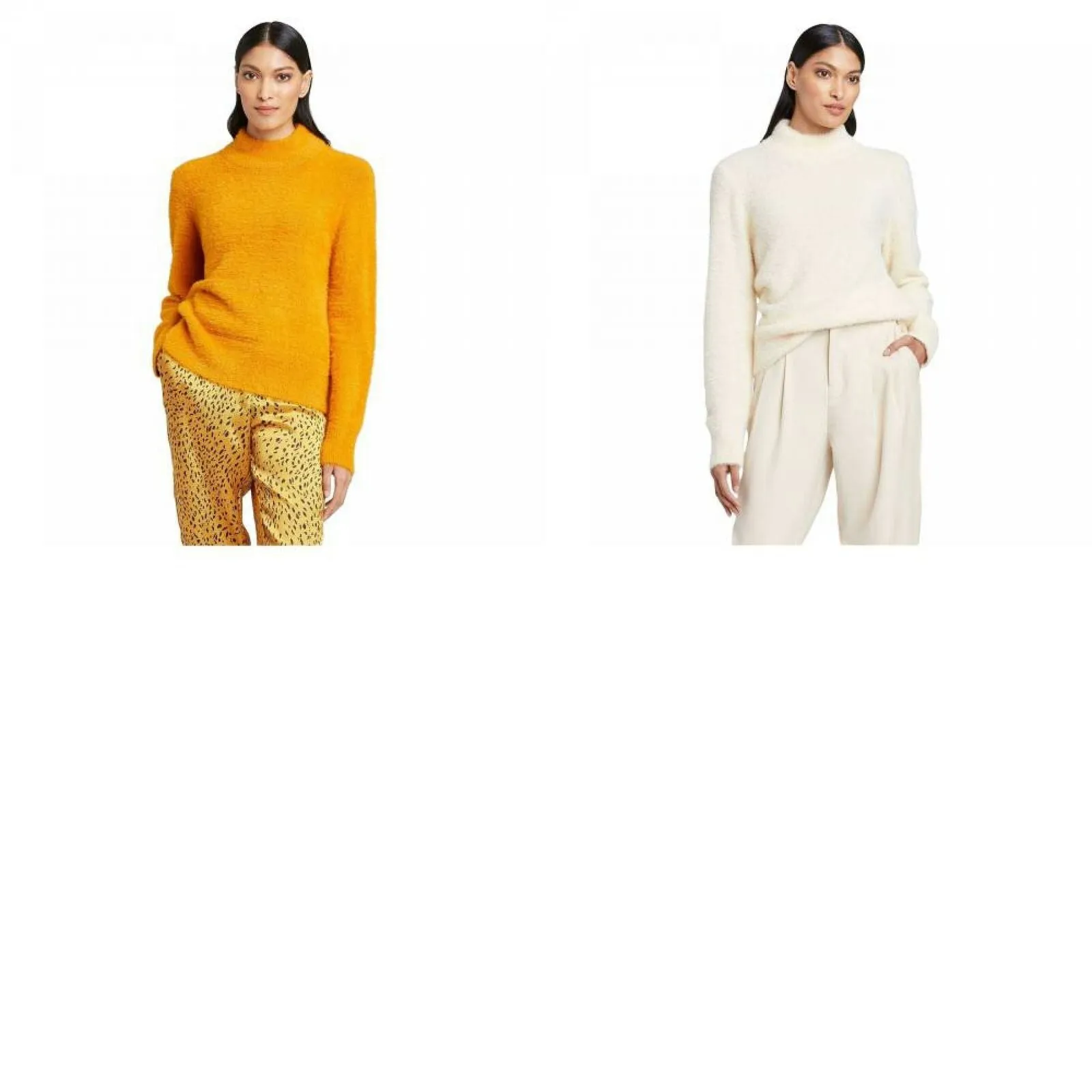 Who What Wear Women's Crewneck Fuzzy Pullover Sweater