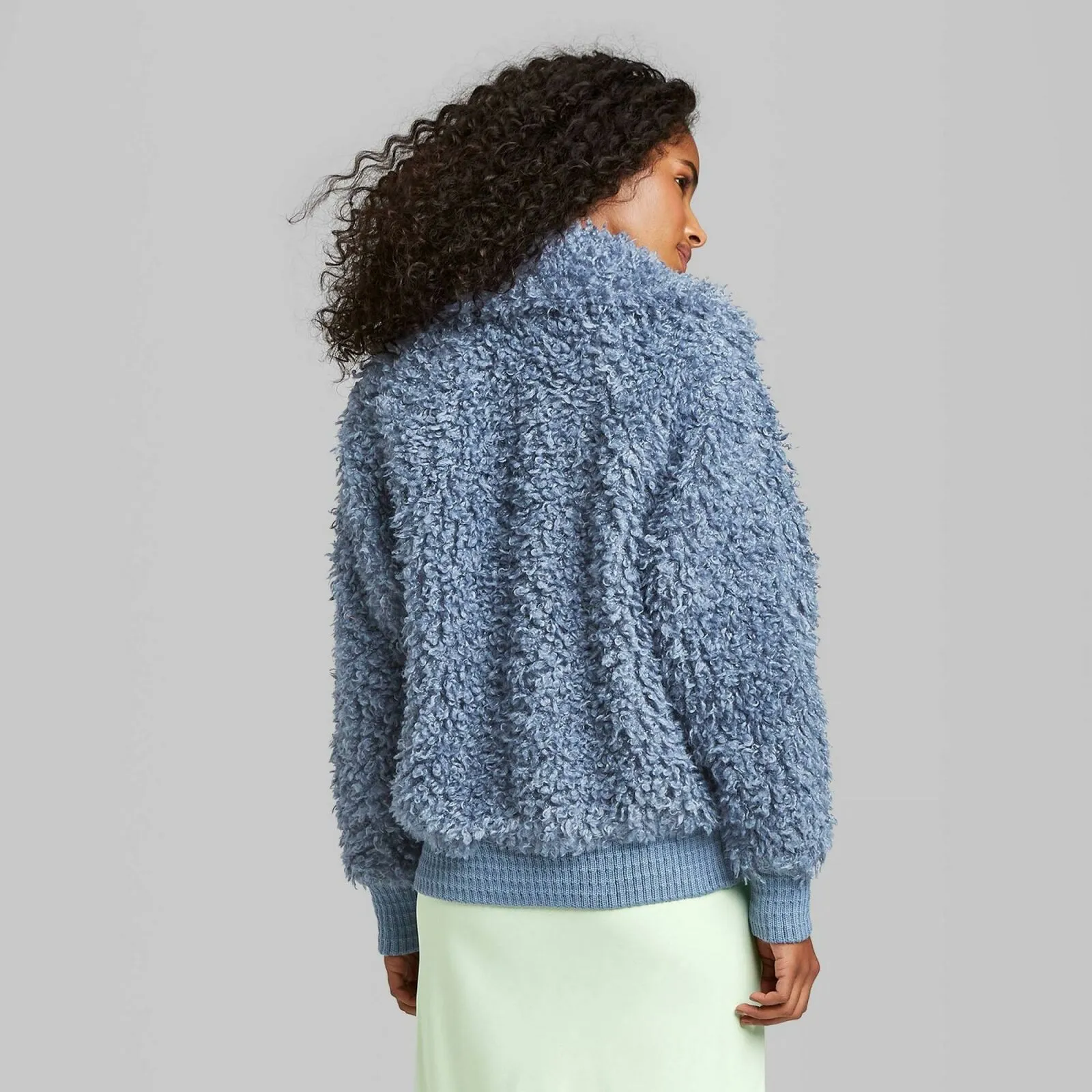 Wild Fable Women's Long Sleeve Zip-Up Sherpa Jacket