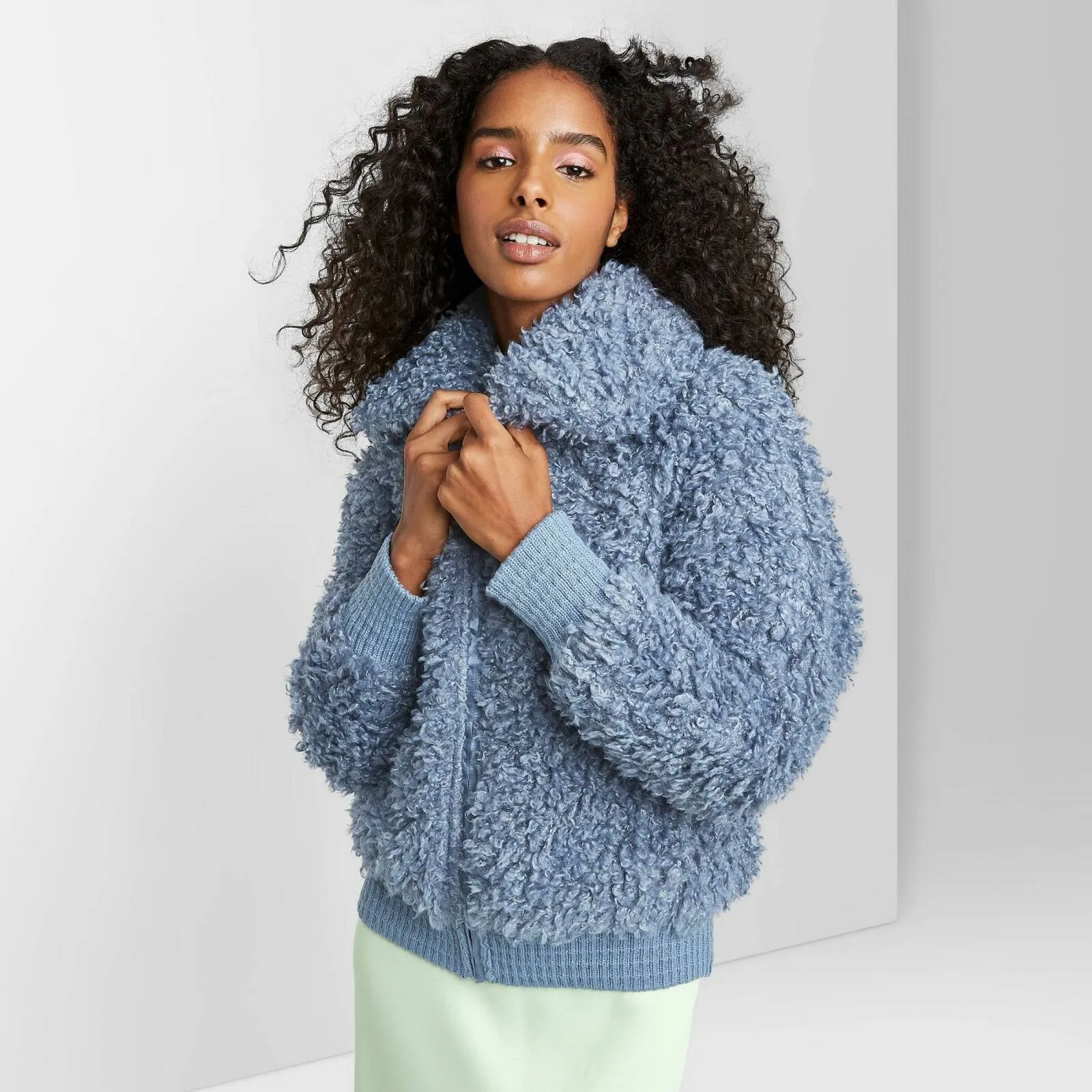 Wild Fable Women's Long Sleeve Zip-Up Sherpa Jacket
