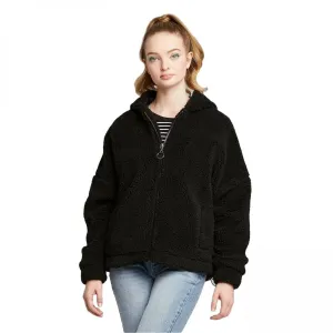 Wild Fable Women's Oversized Long Sleeve Zip-Up Hooded Sherpa Jacket