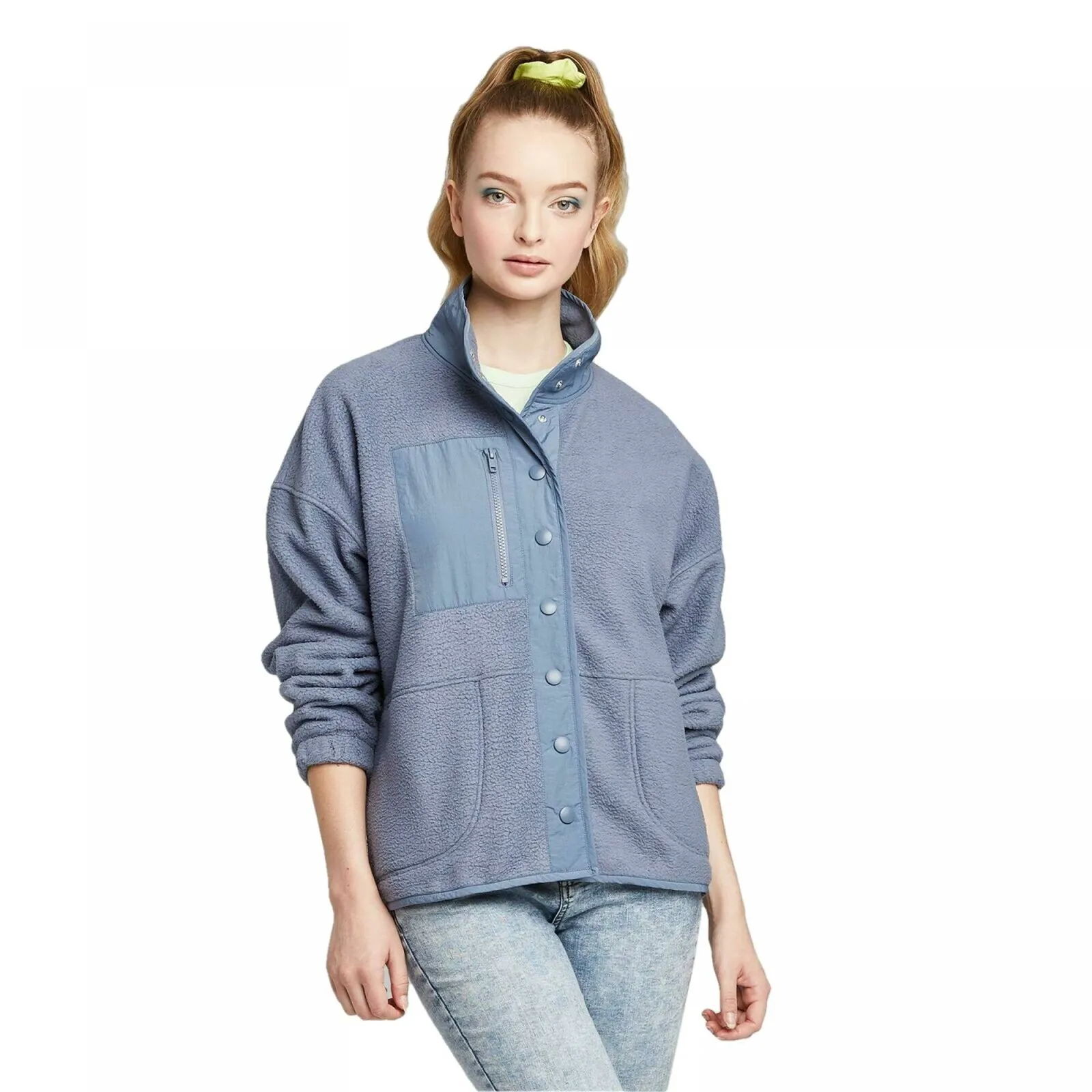 Wild Fable Women's Snap Up Sherpa Fleece Jacket