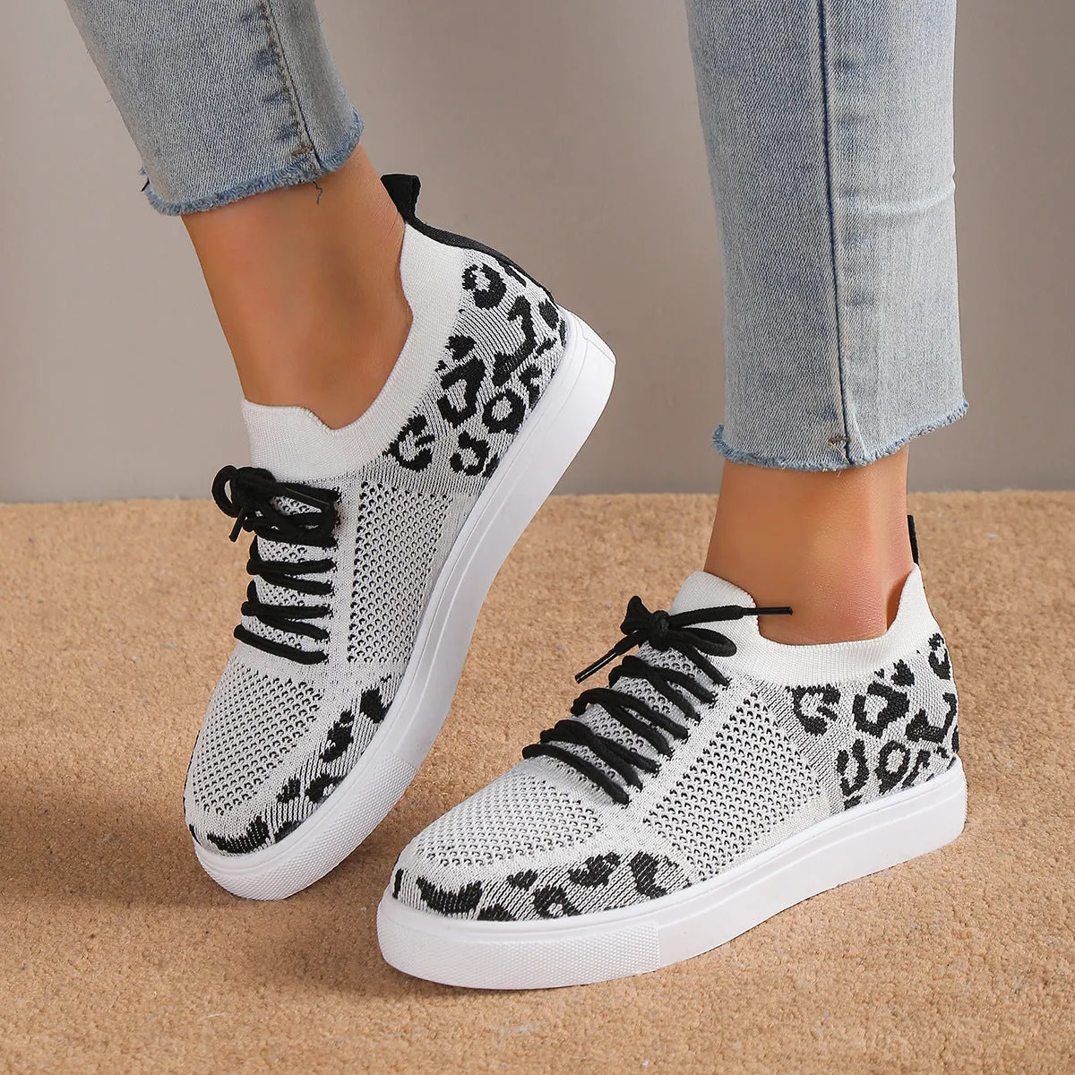 Wild Walks Lace-Up Leopard Sneakers