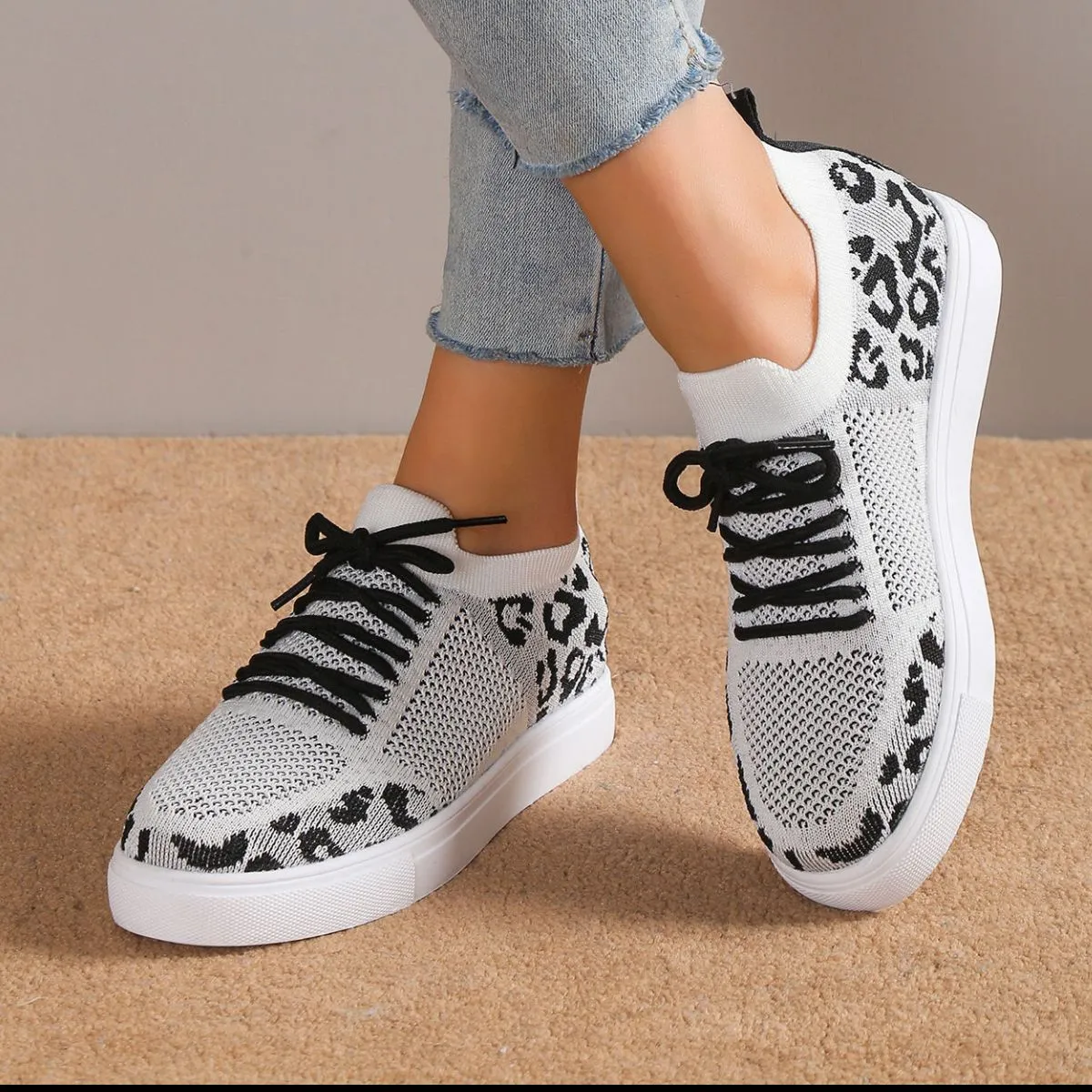 Wild Walks Lace-Up Leopard Sneakers