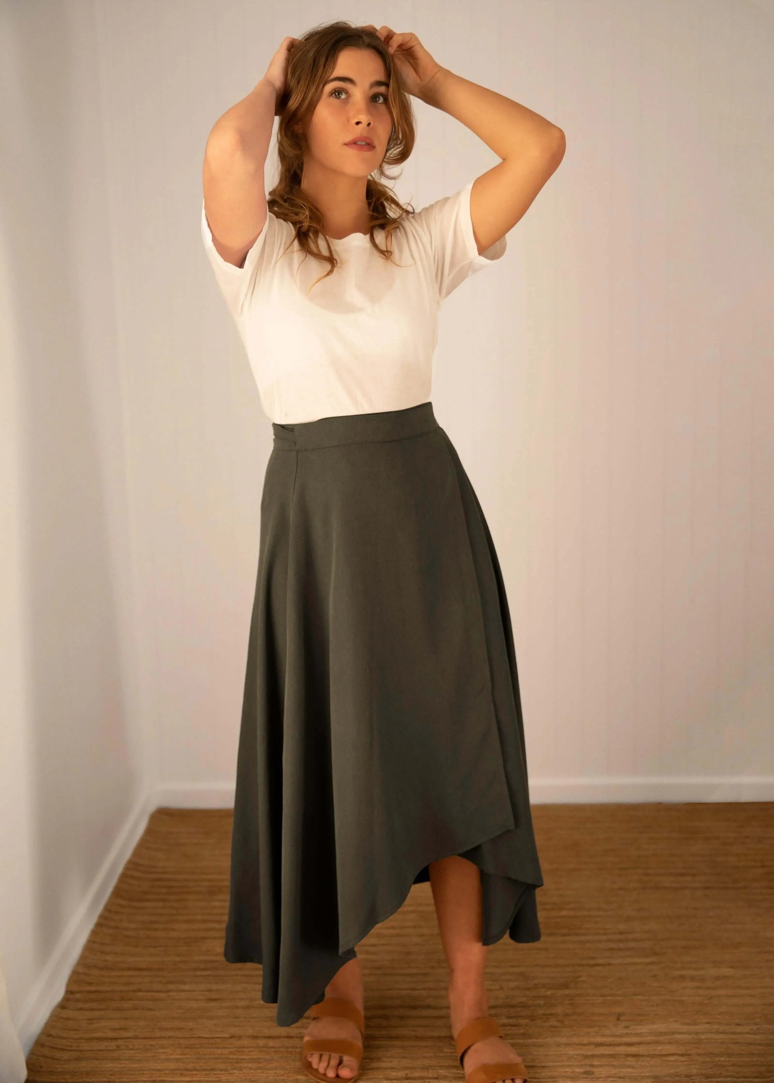 Wilder Wrap Skirt Moss by Tasi Travels
