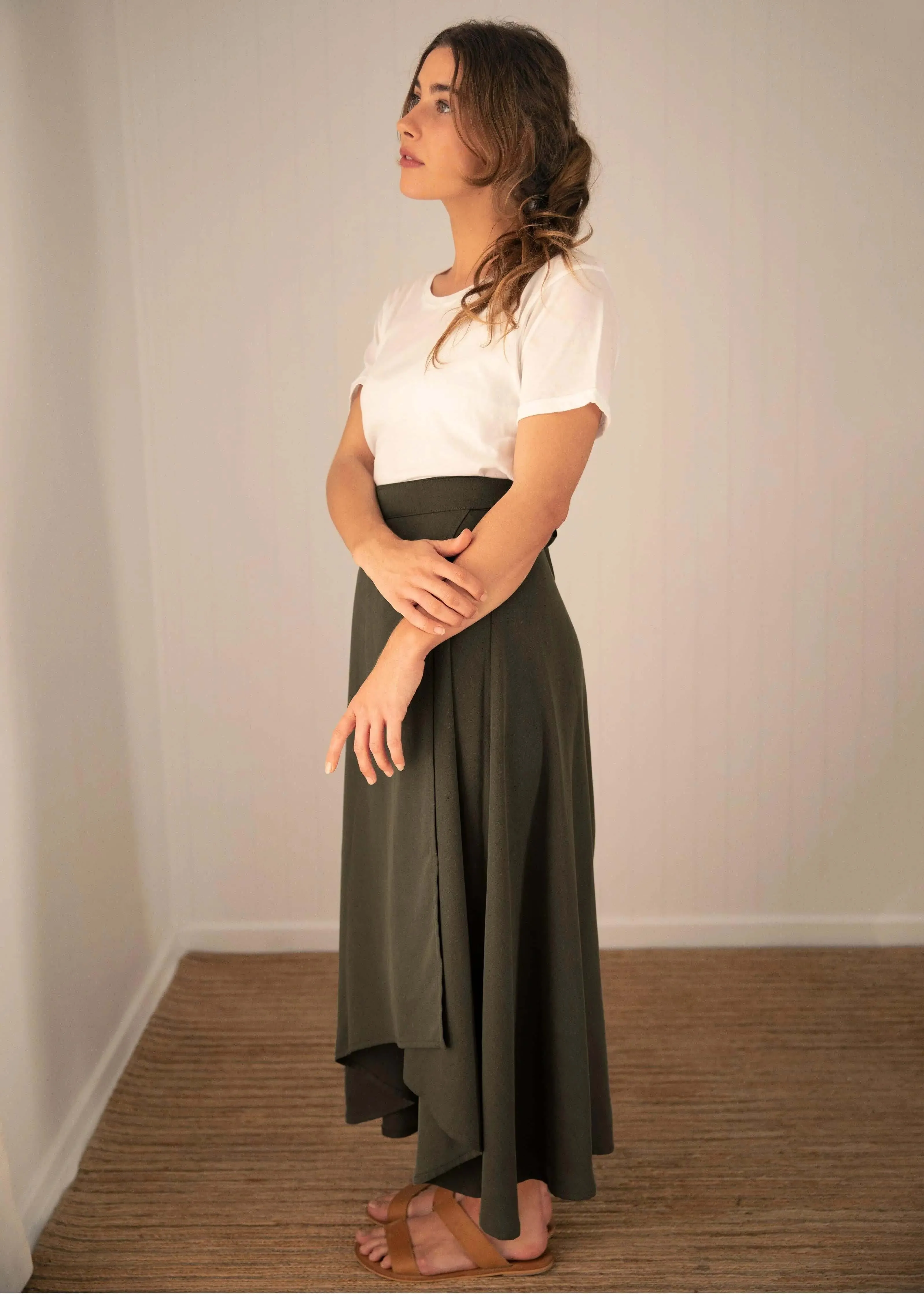 Wilder Wrap Skirt Moss by Tasi Travels
