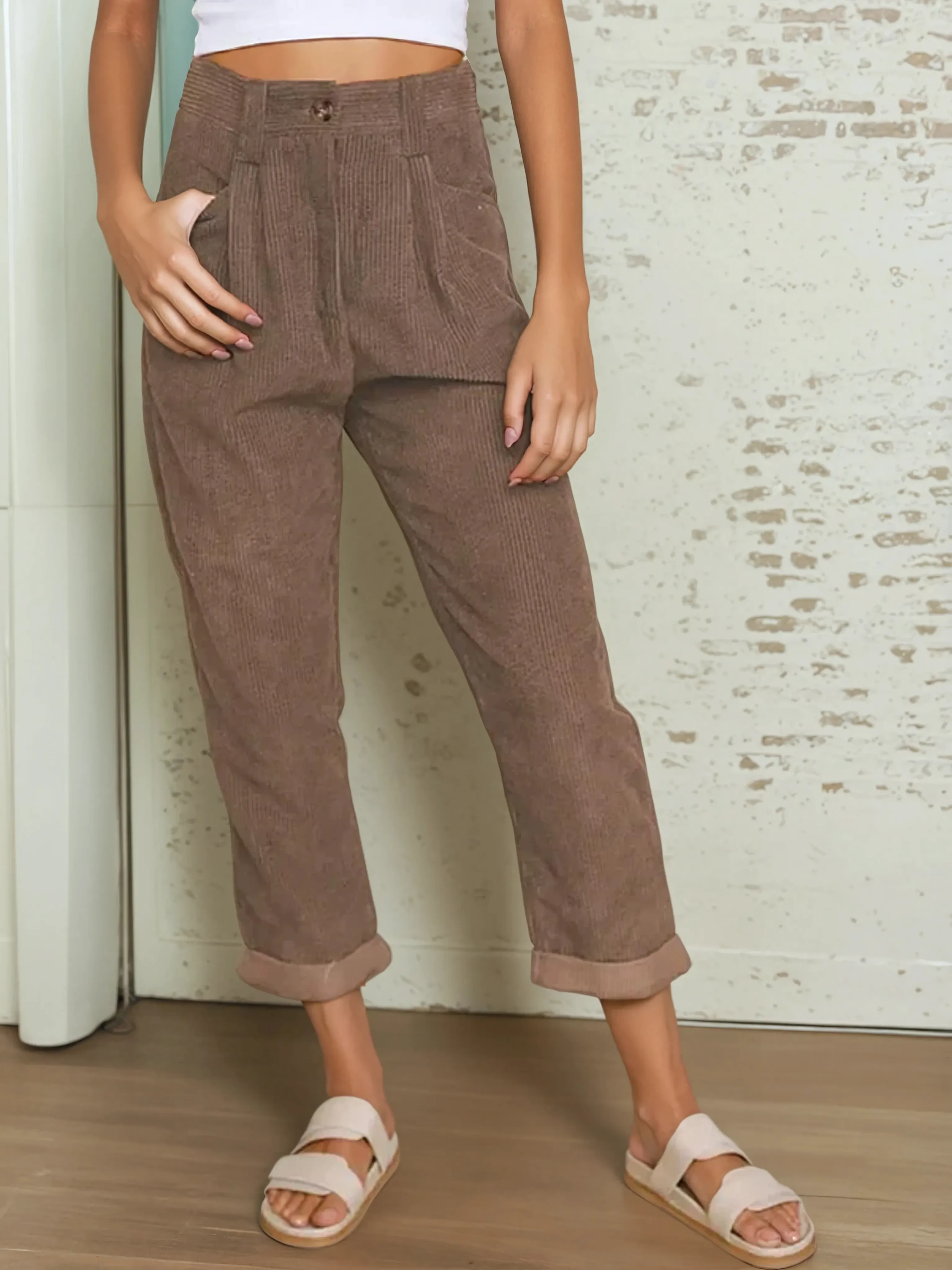 Windsor High Waist Corduroy Lounge Pants