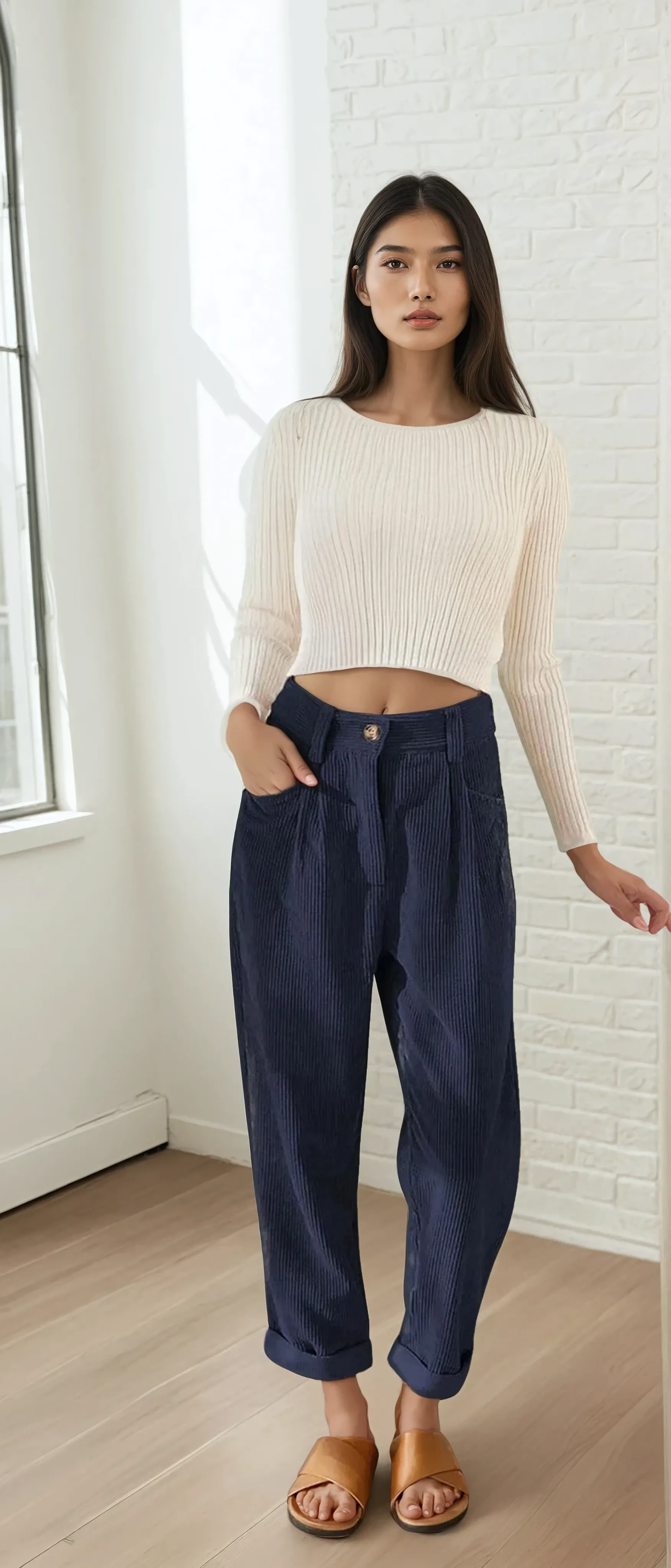 Windsor High Waist Corduroy Lounge Pants