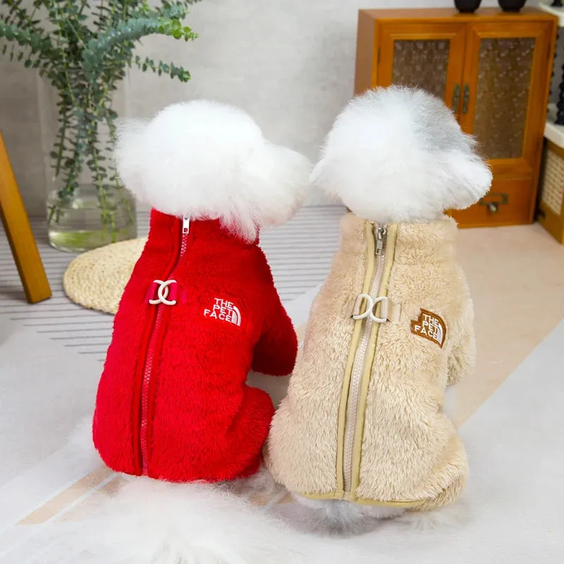 Winter Pet Jumpsuit Coat with Zipper for Small Dogs & Cats