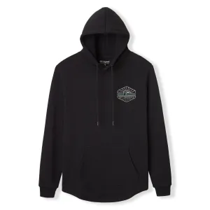 WIRE WAVE DROP CUT HOODIE - BLACK