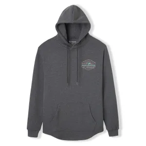 WIRE WAVE DROP CUT HOODIE - DARK HEATHER