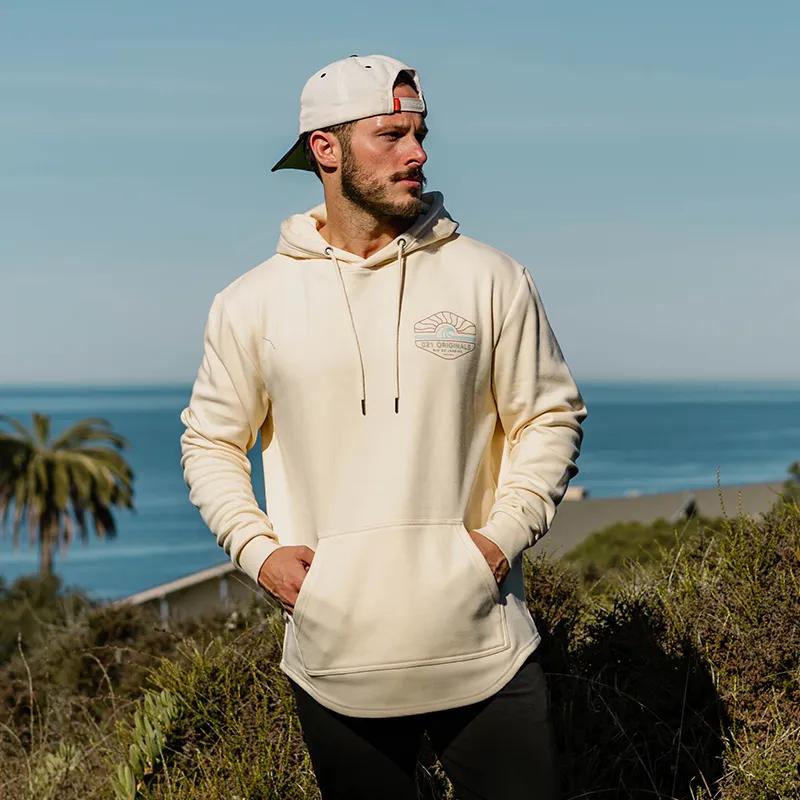 WIRE WAVE DROP CUT HOODIE - SAND