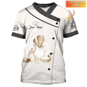 Woman Bake, Baking Supplies Personalized Name 3D Tshirt (Non Workwear)