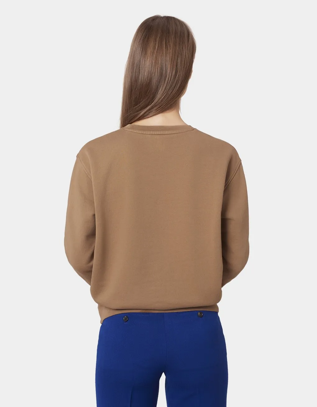 Women Classic Organic Crew Sweater in Heather Grey