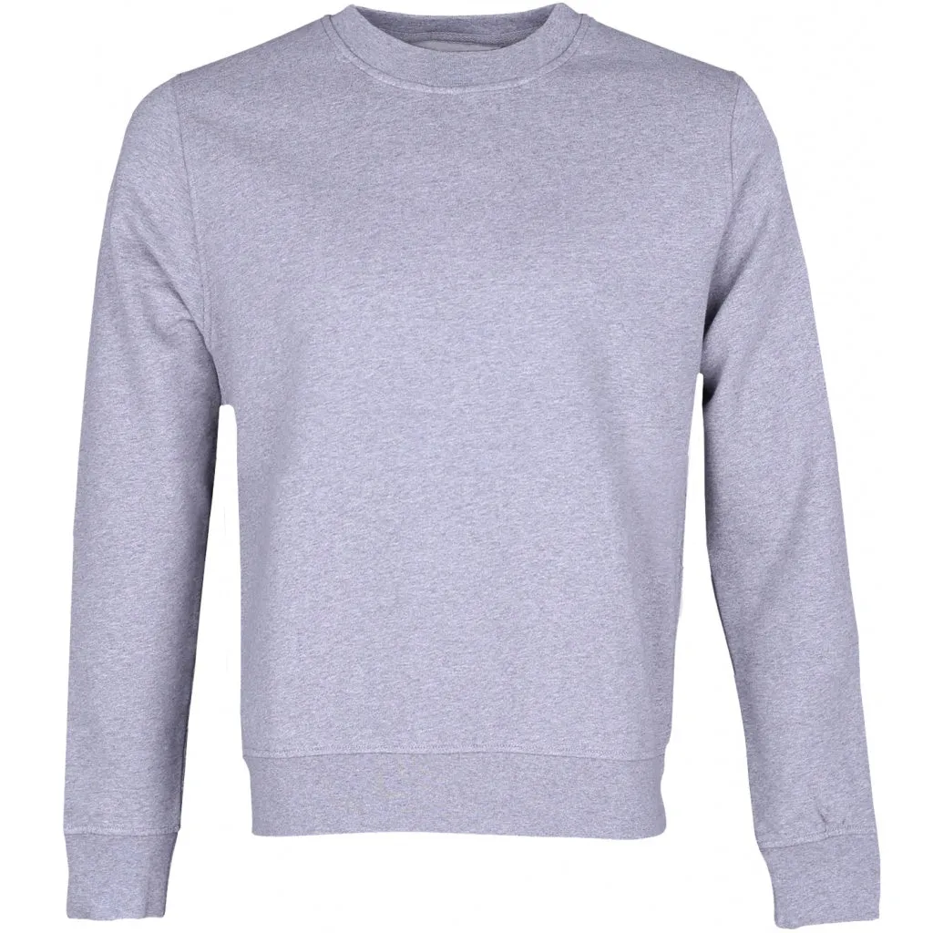 Women Classic Organic Crew Sweater in Heather Grey