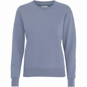 Women Classic Organic Crew Sweater in neptune blue