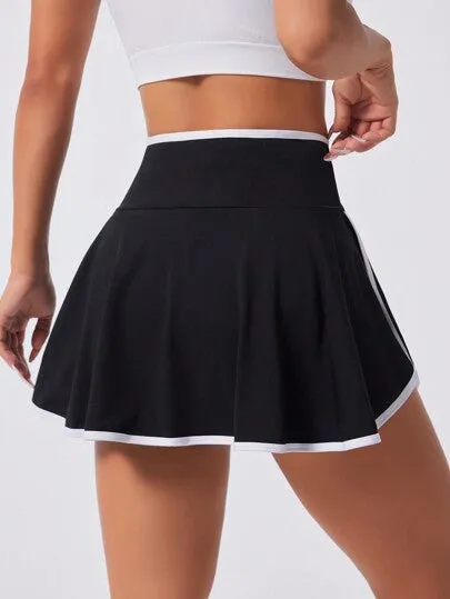 Women Hem Design with Pockets Daily Fitness Sports Skort