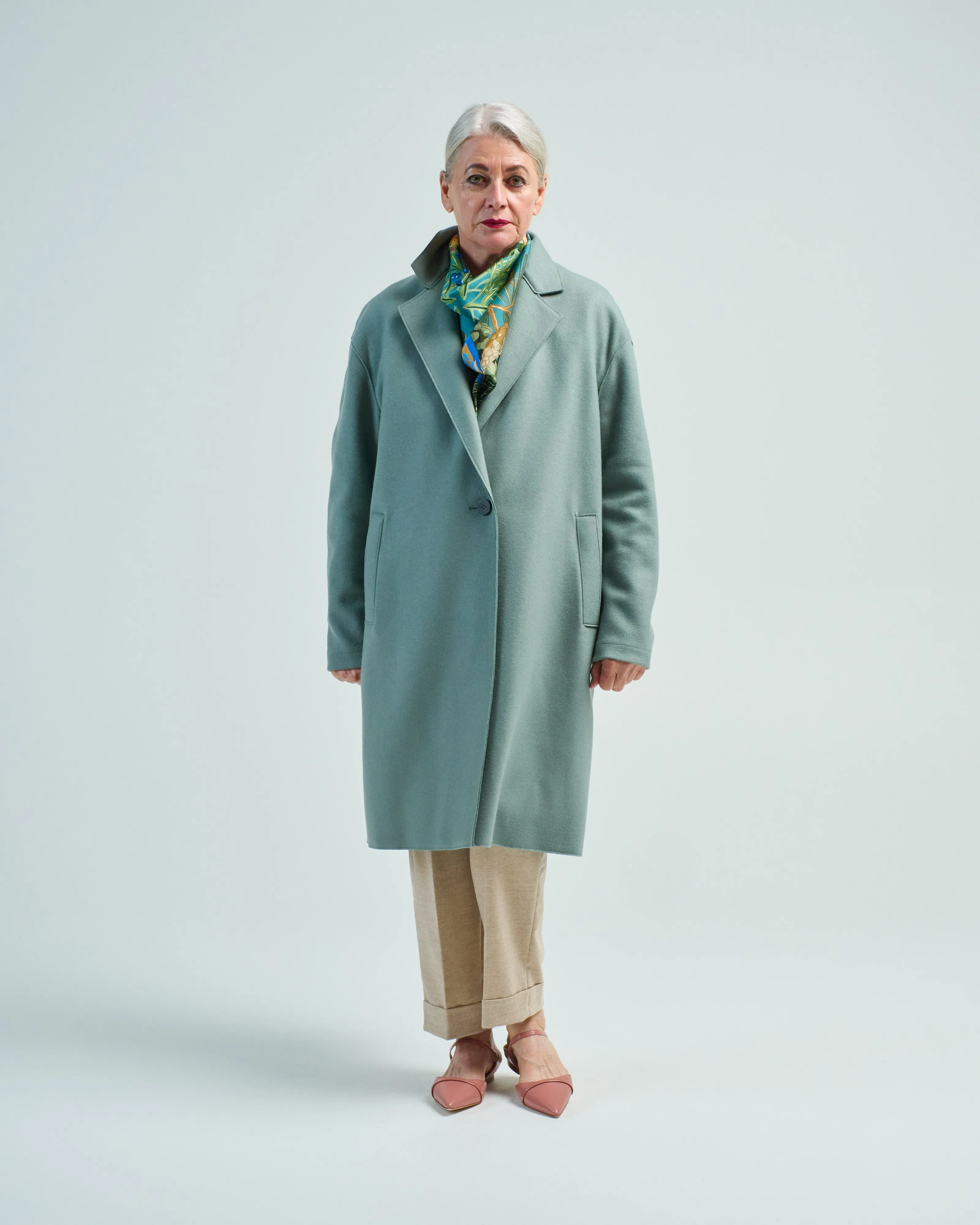 women oversized coat cashmere blend