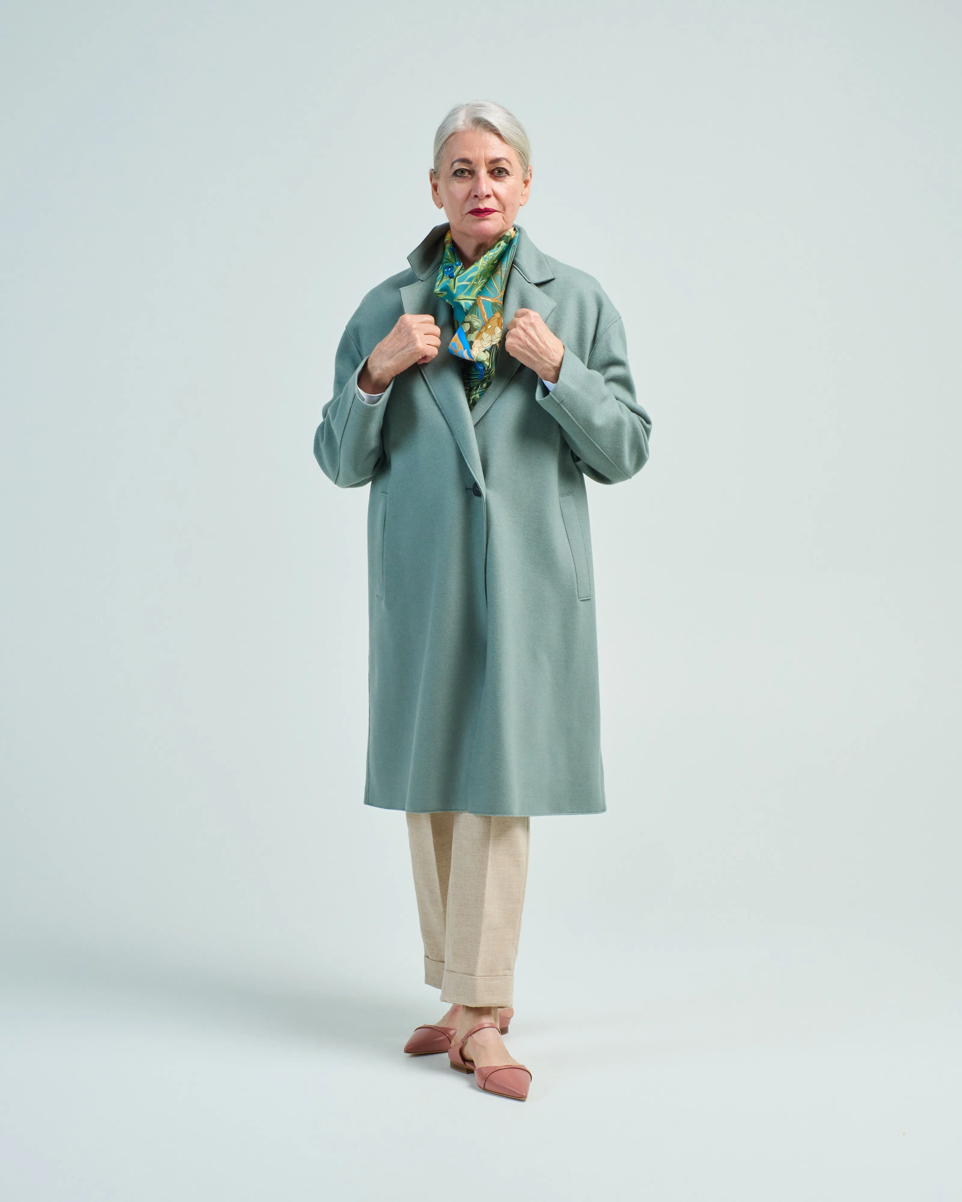 women oversized coat cashmere blend