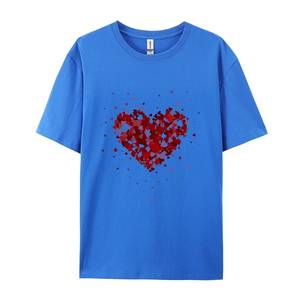 Women Valentine's Day Love Red Heart Print Graphic T-shirt
