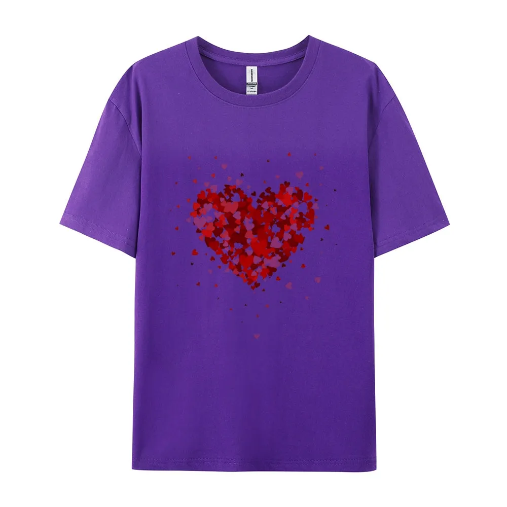 Women Valentine's Day Love Red Heart Print Graphic T-shirt
