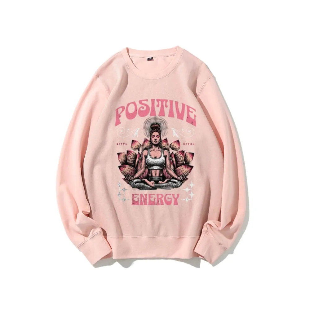 Women Vintage Yoga Pose Graphic Sweatshirts