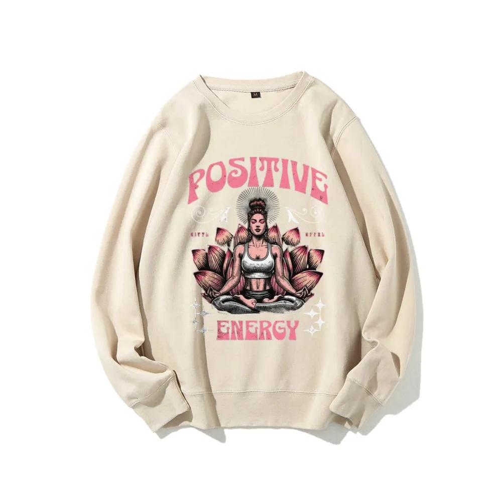 Women Vintage Yoga Pose Graphic Sweatshirts